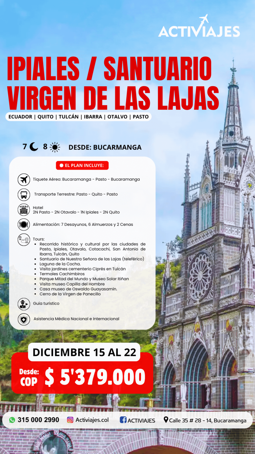 SANTUARIO VIRGEN DE LAS LAJAS & ECUADOR